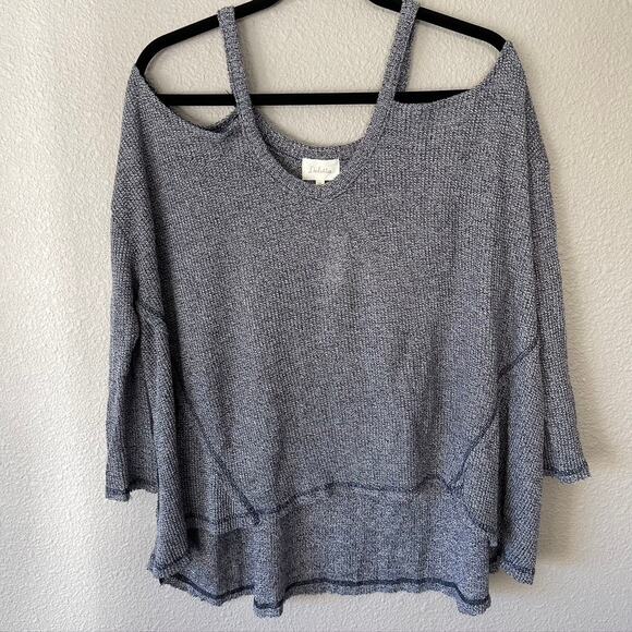 Anthropologie Deletta Millipa Oversize High Low Cold Shoulder Pullover Blouse XS - Picture 2 of 12